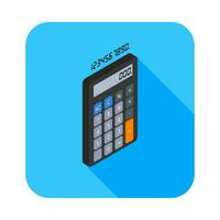 Calculator and Digital number right view icon vector isometric. Flat style vector illustration.