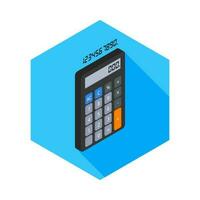 Calculator and Digital number right view icon vector isometric. Flat style vector illustration.