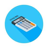 Calculator and Digital number right view icon vector isometric. Flat style vector illustration.