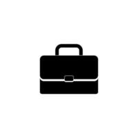 Briefcase White Outline vector isolated. Flat style vector illustration.