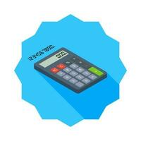 Calculator and Digital number right view icon vector isometric. Flat style vector illustration.