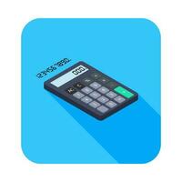 Calculator and Digital number right view icon vector isometric. Flat style vector illustration.