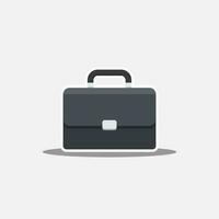 Briefcase White Stroke and Shadow icon vector isolated. Flat style vector illustration.