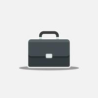 Briefcase White Stroke and Shadow icon vector isolated. Flat style vector illustration.