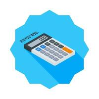 Calculator and Digital number right view icon vector isometric. Flat style vector illustration.