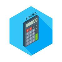 Calculator and Digital number right view icon vector isometric. Flat style vector illustration.