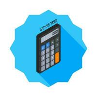 Calculator and Digital number right view icon vector isometric. Flat style vector illustration.