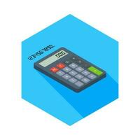 Calculator and Digital number right view icon vector isometric. Flat style vector illustration.