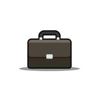 Briefcase Black Stroke and Shadow icon vector isolated. Flat style vector illustration.