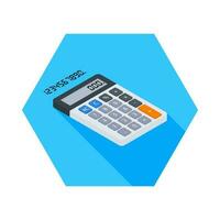 Calculator and Digital number right view icon vector isometric. Flat style vector illustration.