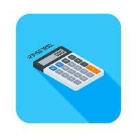 Calculator and Digital number right view icon vector isometric. Flat style vector illustration.