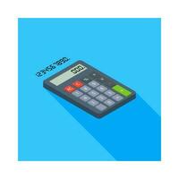 Calculator and Digital number right view icon vector isometric. Flat style vector illustration.