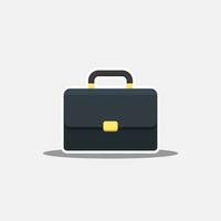 Briefcase White Stroke and Shadow icon vector isolated. Flat style vector illustration.