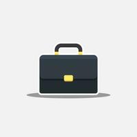 Briefcase White Stroke and Shadow icon vector isolated. Flat style vector illustration.