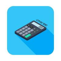 Calculator and Digital number left view icon vector isometric. Flat style vector illustration.