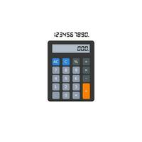 Calculator and Digital number White Background icon vector isolated. Flat style vector illustration.