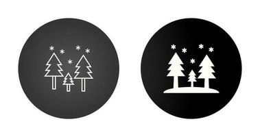 Snowing in trees Vector Icon