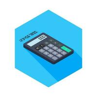 Calculator and Digital number right view icon vector isometric. Flat style vector illustration.