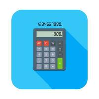 Calculator and Digital number icon vector isolated. Flat style vector illustration.