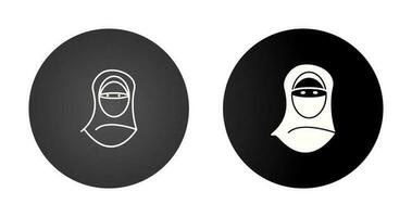 mujer con icono de vector de niqab