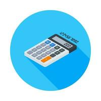 Calculator and Digital number left view icon vector isometric. Flat style vector illustration.