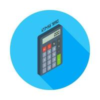 Calculator and Digital number right view icon vector isometric. Flat style vector illustration.