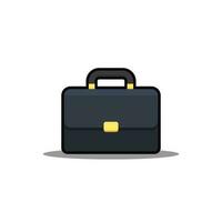 Briefcase Black Stroke and Shadow icon vector isolated. Flat style vector illustration.