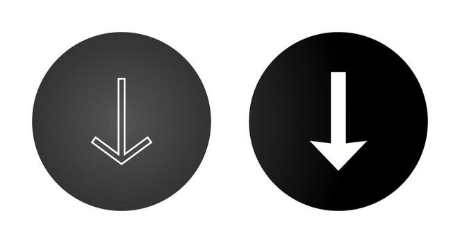 icono de vector abajo