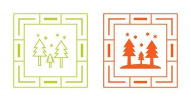 Snowing in trees Vector Icon