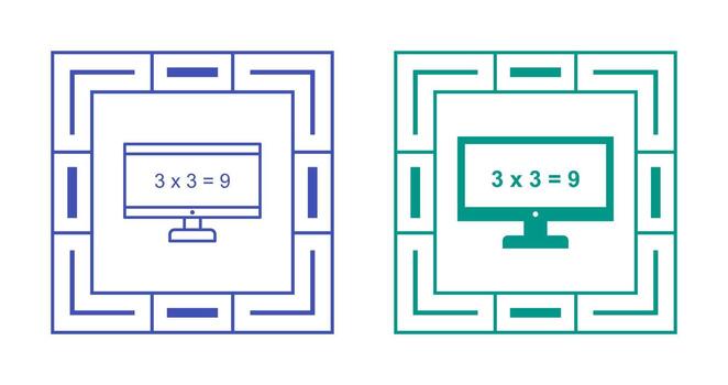 Math in Computer Vector Icon