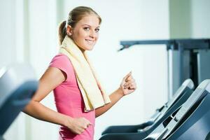 A woman doing physical exercises photo