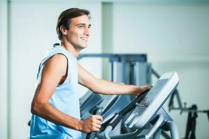 A man doing physical exercises photo