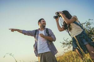 Couple spending time outdoors photo