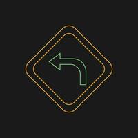 Left Turn Vector Icon