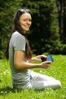 A woman spending time outdoors photo