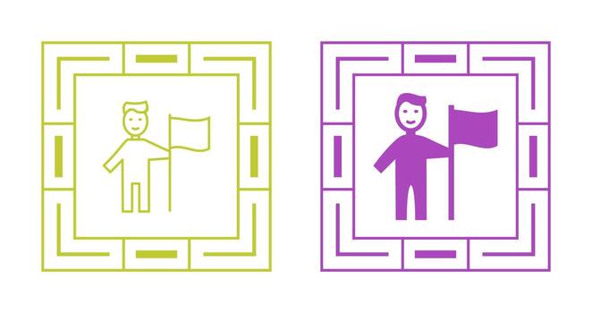 Man setting Flag Vector Icon