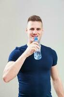 A man drinking water photo