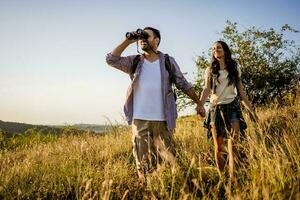 Couple spending time outdoors photo