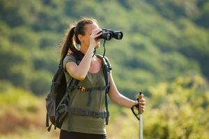 A woman hiking photo