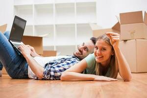 A couple who moved into a new house photo