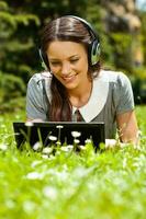 A woman spending time outdoors photo