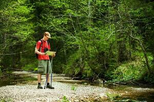 A man hiking photo