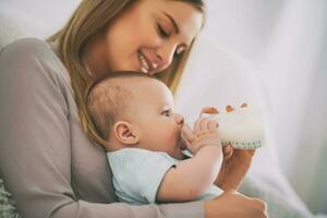 A woman with her baby photo