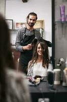 A woman at a hair salon photo