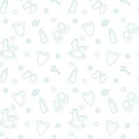 Baby pattern with white background and blue elements vector