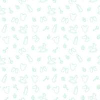 Baby pattern with white background and green elements vector