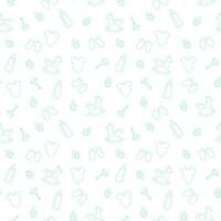 Baby pattern with white background and green elements vector