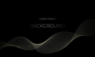 Abstract background with golden wavy lines vector