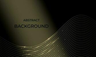 Abstract background with golden wavy glittering lines vector