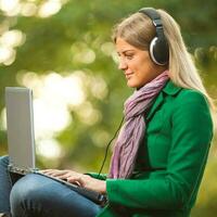 A woman in the park photo